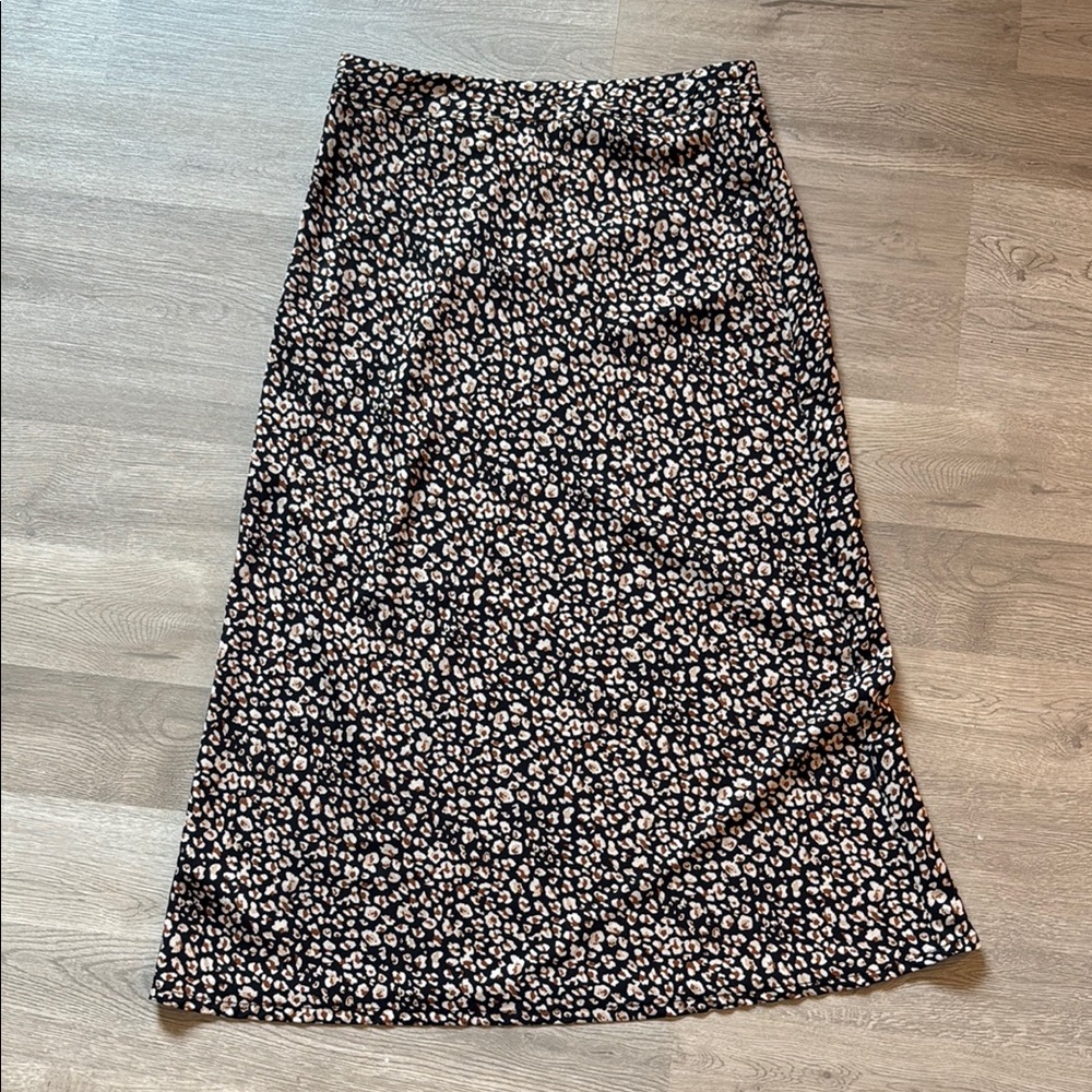 Leopard Black and White/brown Women's midi Skirt